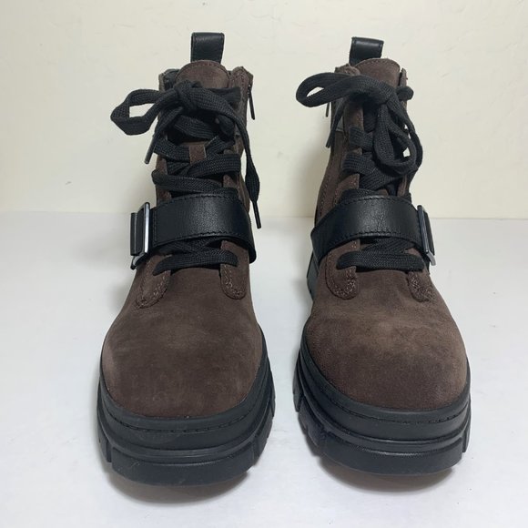 UGG Ashton Lace Up Boots Suede Buckle Combat Booties Burnt Cedar Brown Size 9 - Picture 3 of 7
